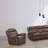 Transitional Style Contrast Welt Glider Recliner Pillow Top Arms