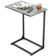 Gilsum Wood C Table End Table with Metal Base for Sofa, Bed Side