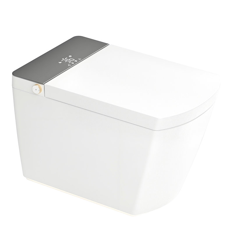 Integrated Smart Toilet With Auto Lid Function, Heated Seat, Warm Water Cleaning, Automatic Flushing, Remote And Foot Flush, Ambient Led , Digital Temperature Display, Triple Auxiliary Infrared