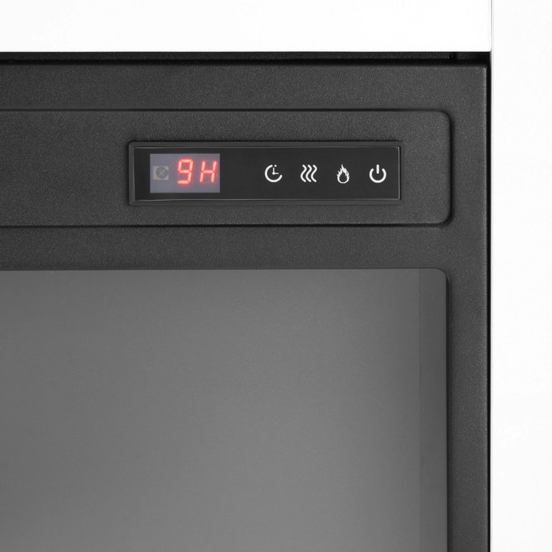 Foyer électrique autoportant de 33 pouces avec 1 500 W 5120 BTU, flammes réglables, minuterie, télécommande, pour le salon et la chambre à coucher, blanc 5120 BTU, 3D