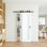 Porte de grange coulissante 28 po x 28 po - Blanc