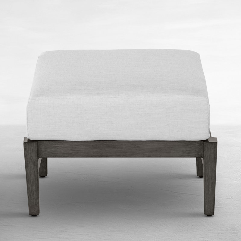 Repose-pieds d'extérieur en aluminium forgé Croquet, No Welt + Standard Fill, Check Plaid Taupe, Slate Grey