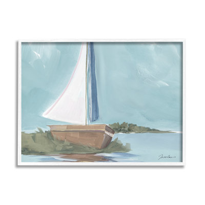Scène de voilier maritime sur bois par Liz Jardine, peinture