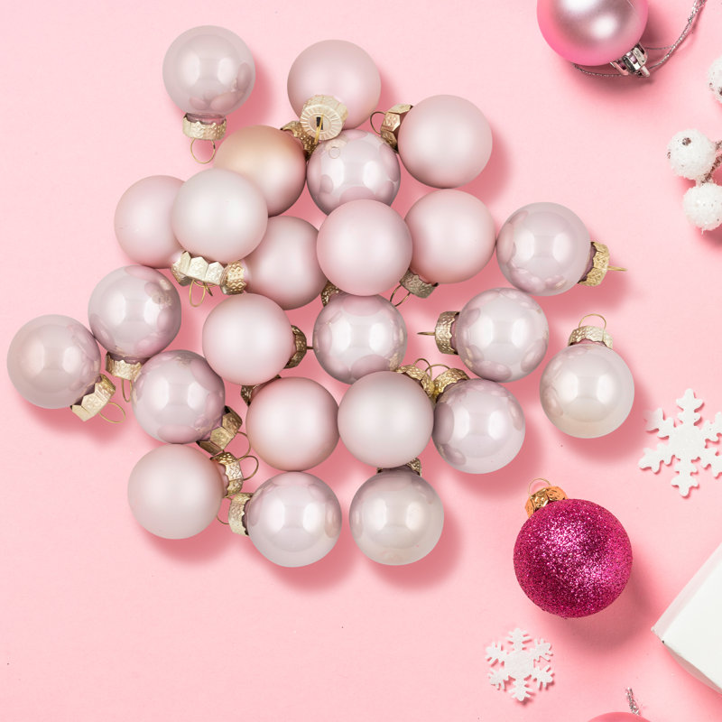 Ornements en forme de boule de Noël 24 carats à 2 finitions, Rose