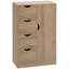 Armoire de rangement autoportante, armoire de plancher avec 4 tiroirs et porte