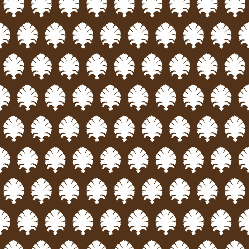 Stamp Geometric Wallpaper Roll, Chocolate