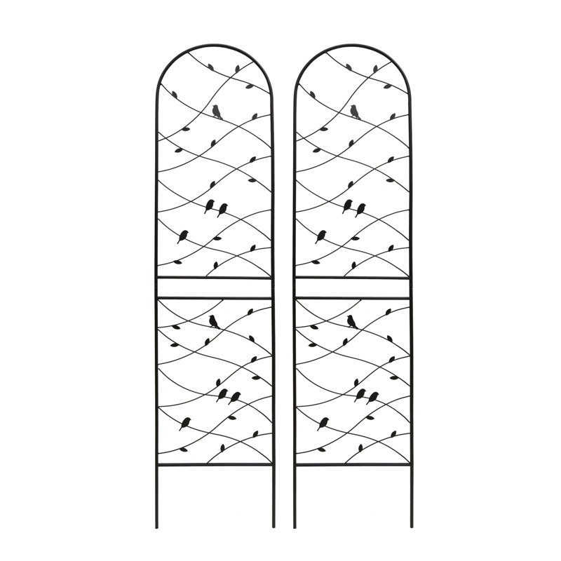 Deux treillis de jardin en métal pour plantes grimpantes et support extérieur décoratif