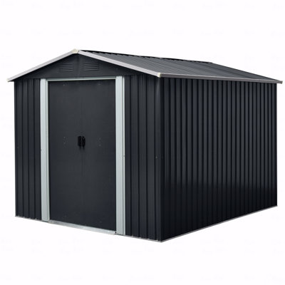 8Ft X 10Ft Outdoor Metal Storage Shed With Meatl Foundation