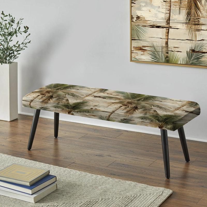 Toile flottante motif tropical - banc rembourré noir Tropical