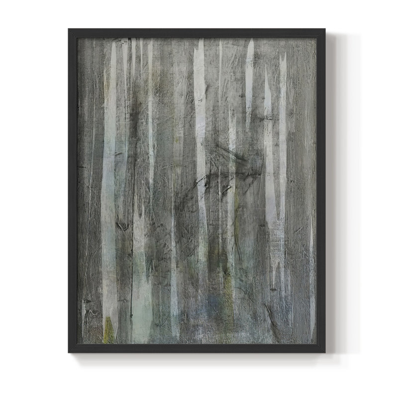 Birch Forest Abstracts I, reproduction encadrée - bois massif, H 10 po x l 8 po, Noir