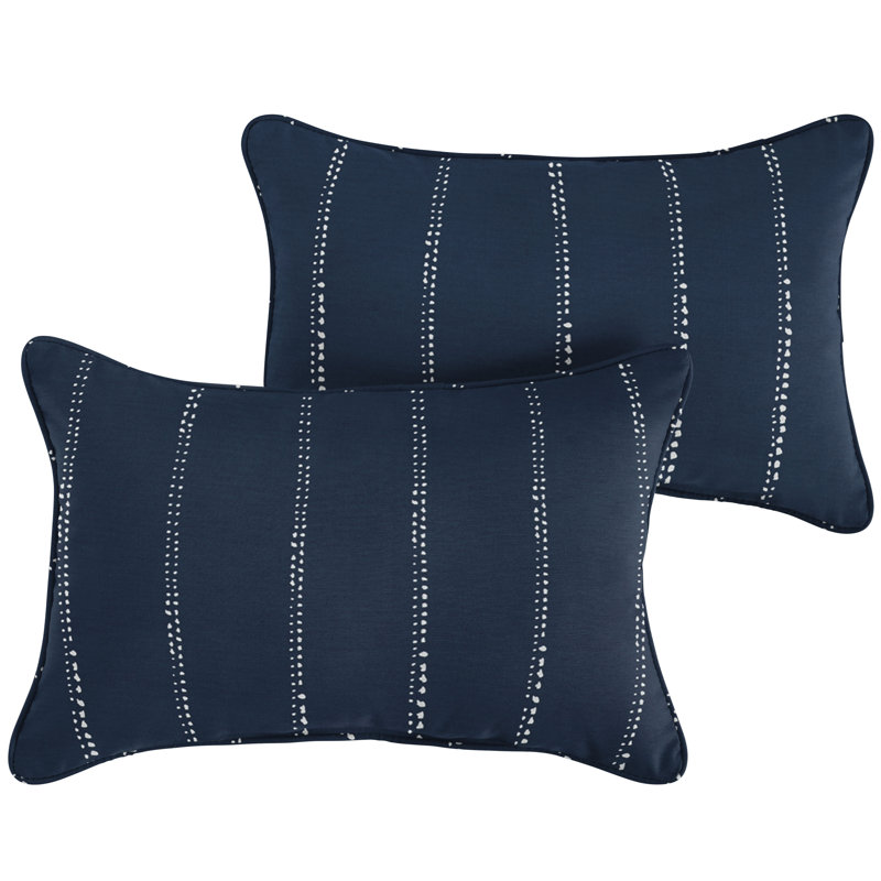 Housse de coussin d'extérieur Mason II, Marine, 12 po x 18 po