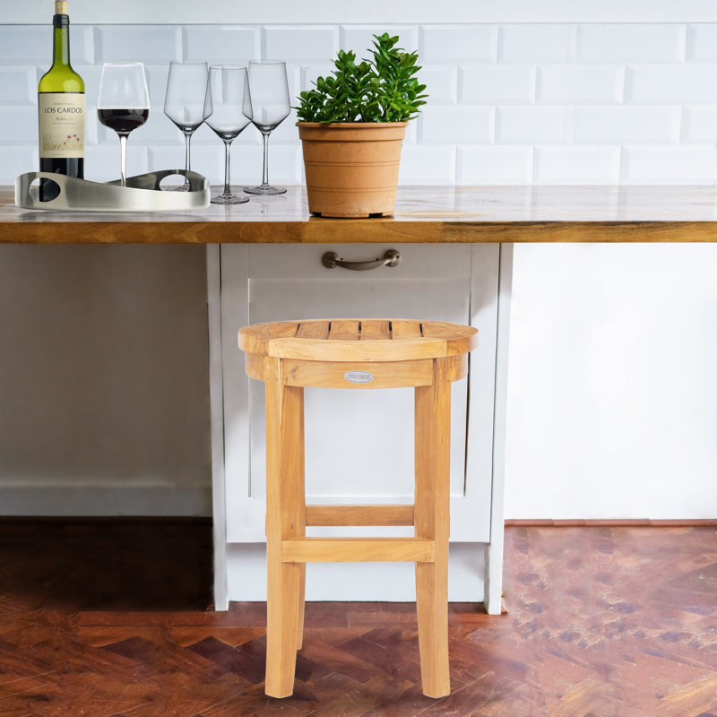 Tabouret de bar de patio teck Ventimiglia, 24 po