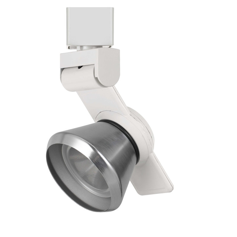 Tête de luminaire de rail del, Acier brossé, Blanc