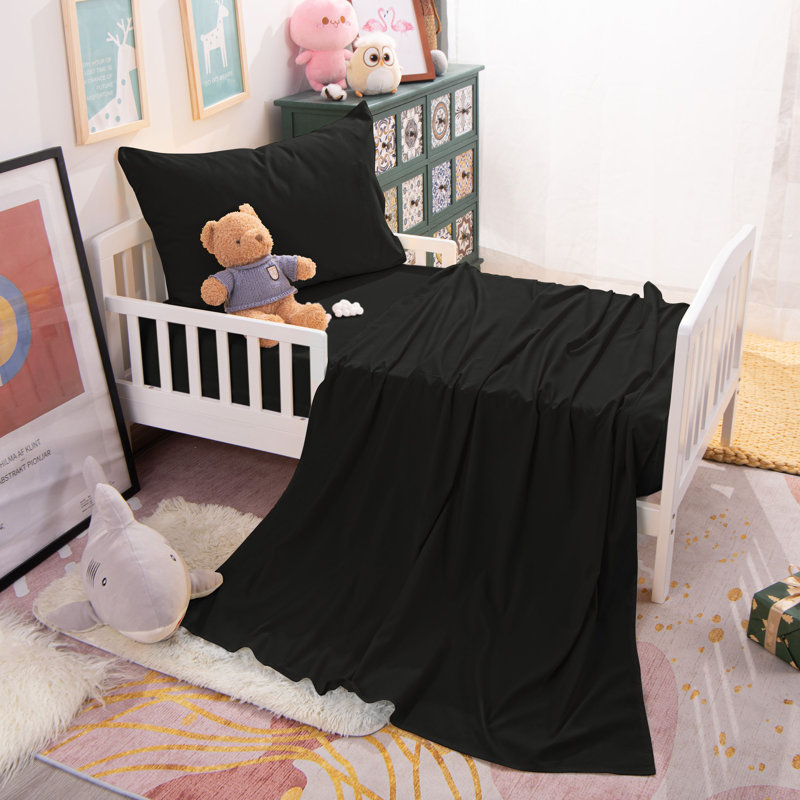 Ensemble de draps en microfibre 3 pièces, Noir