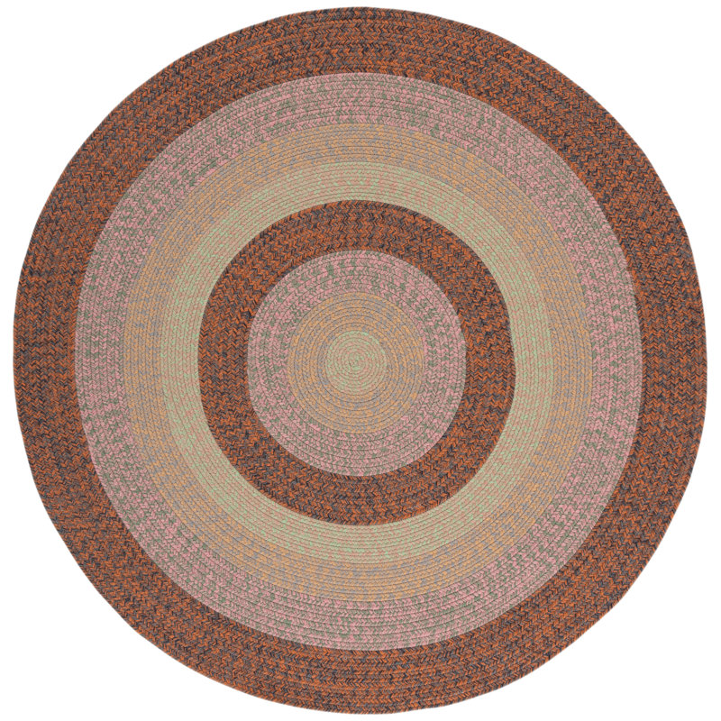 Olathe Hand Woven Performance Machine Washable Performance Chevron Indoor/Outdoor Area Rug, Round 5'