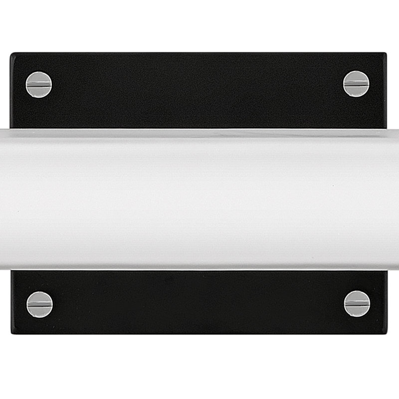 Rollins 18" Black and Chrome LED Vanity Sconce with Etched Opal Glass