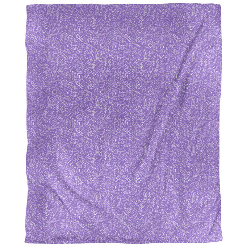 Tissu ditsy, Mauve, L 58 po x l 36 po, Sergé de coton