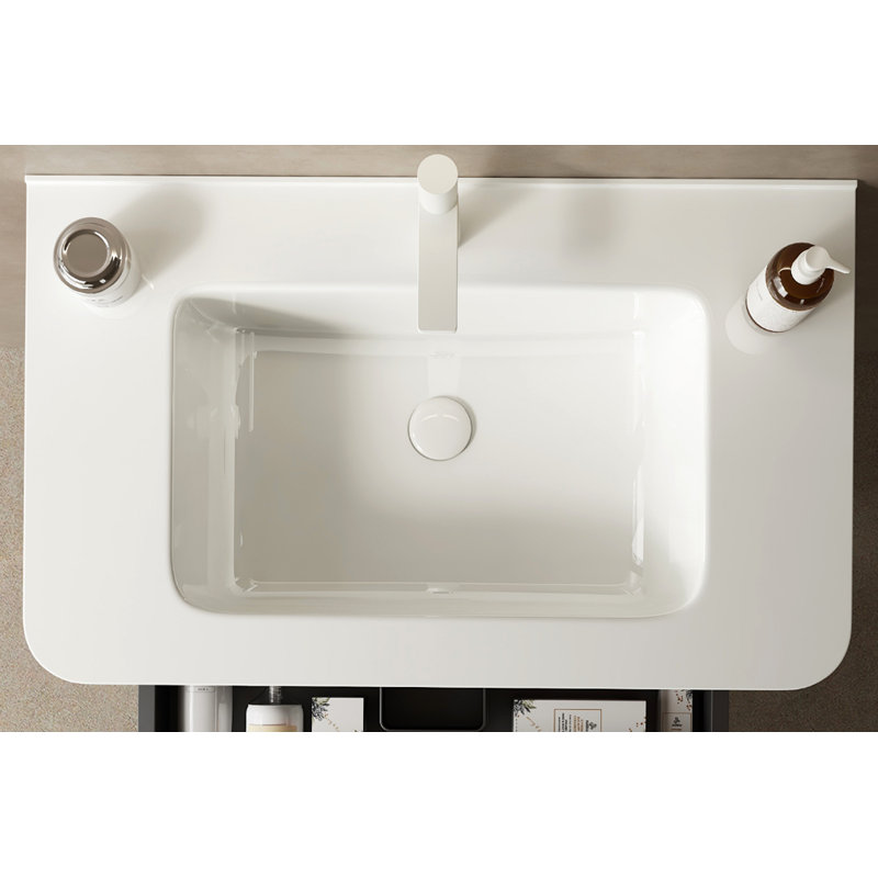 Lavabo de salle de bain 30 "sans armoire NOOR, cuve en céramique blanche NOOR