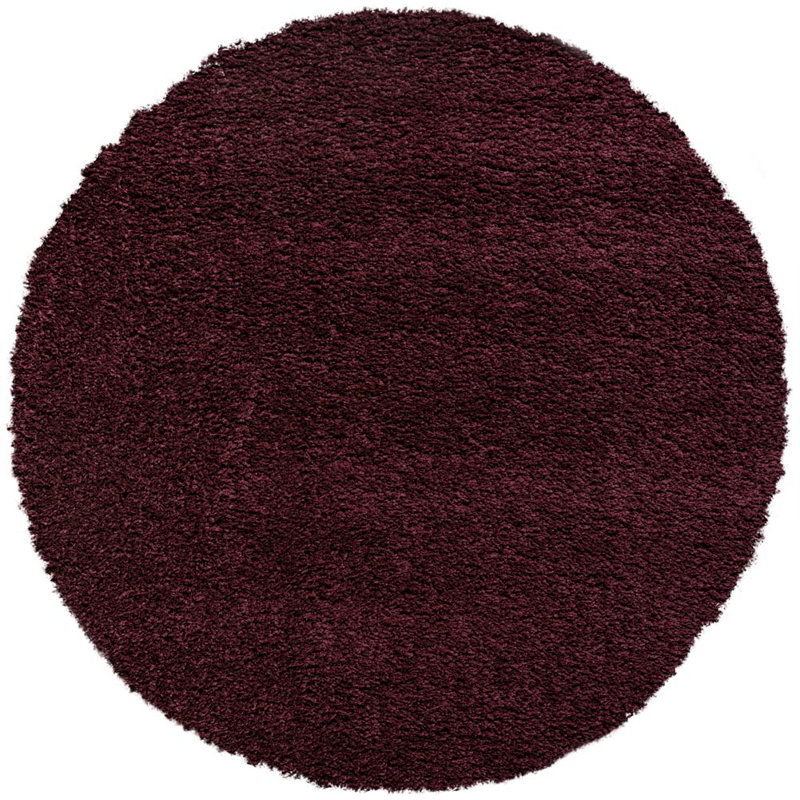 Solid Colour Area Rug, Red, Round 120 cm x 120 cm