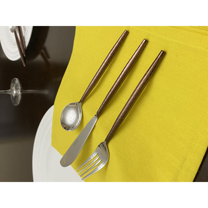 Luxurious Hammered Stainless Steel Flatware Set - Service for 12