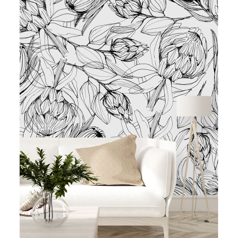 Floral Wall Mural, 100" W x 8.33" L