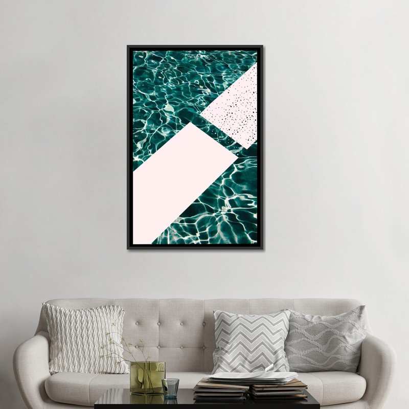 «Jump In!» Impression sur toile, H 60 po x l 40po x P 1,5 po, Toile avec cadre flottant noir, Pas de tapis