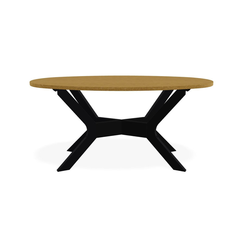 Table basse d'extérieur 24 po x 42 po, Naturel/noir, Polymère de qualité marine