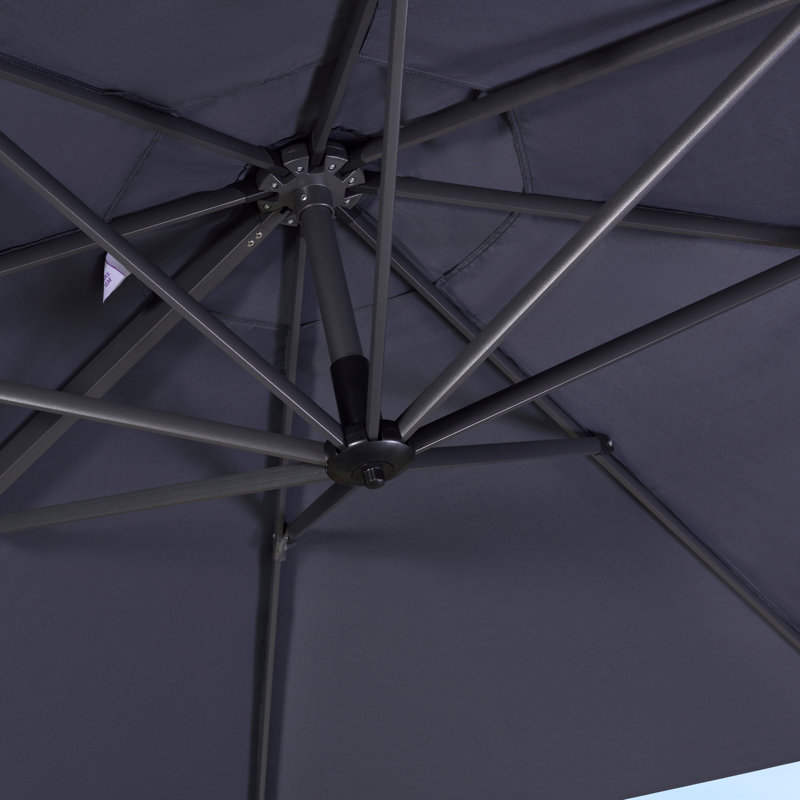 Parasol rond en porte-à-faux gris Balvin, gris
