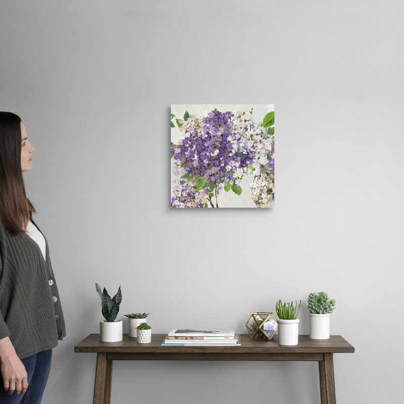 "Summer Hydrangea II" par Asia Jensen, reproduction d’art sur toile, H 16 po x l 16 po x P 1,25 po, Toile tendue