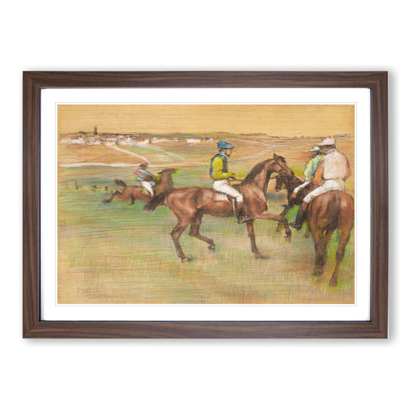 Race Horses by Edgar Degas - Framed Print, 36cm H x 48cm W x 2cm D, Walnut Framed