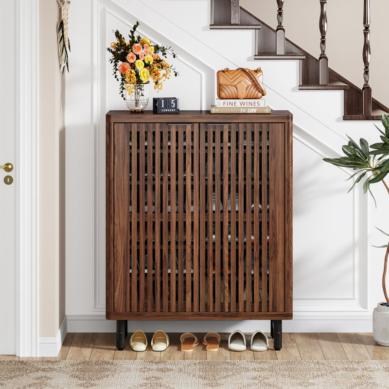 24 Pair Shoe Storage Cabinet, Brown