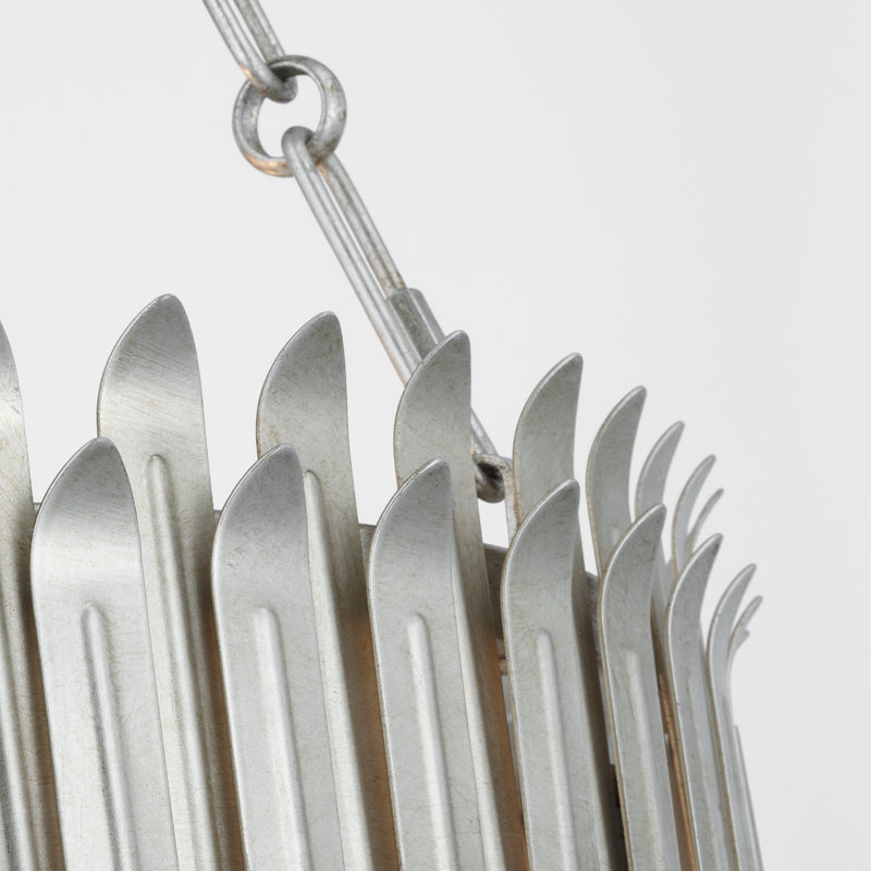 Leslie 3 - Light Chandelier, Burnished Silver Leaf