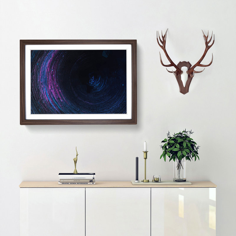 Heading Forward in Abstract - Picture Frame Painting Print, 48cm H x 65cm W x 2cm D, Walnut Framed