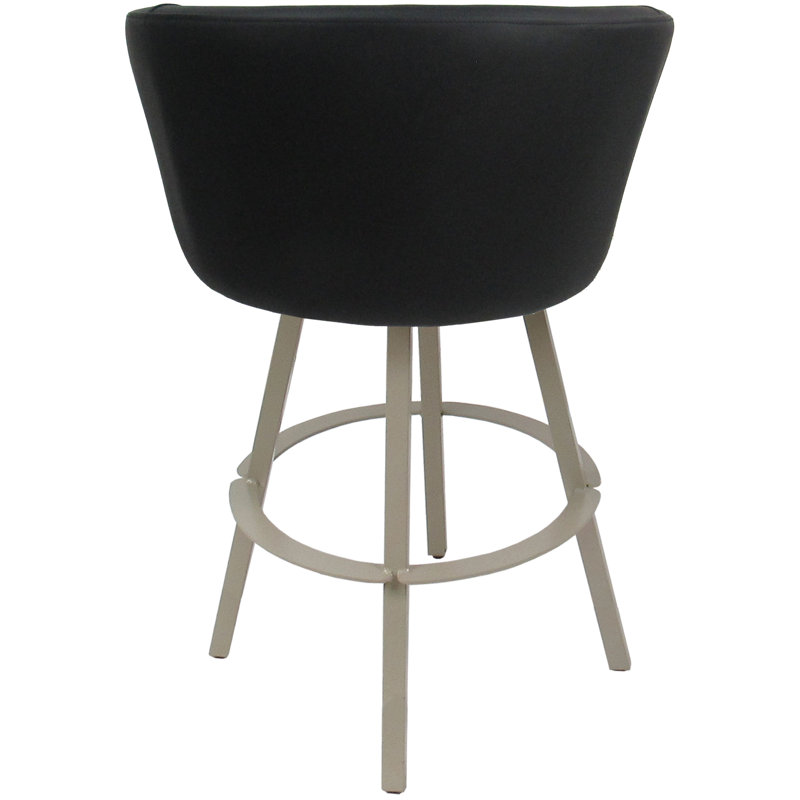 Tabouret de comptoir pivotant en métal Labawld sur base Warren, Noir / beige