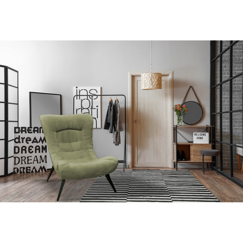 Mascarenaz Upholstered Slipper Chair, Grey