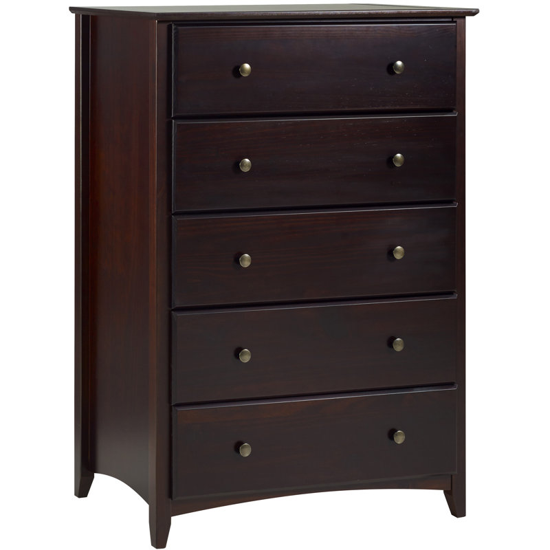 Faringdon 34.5'' W 5 - Drawer Dresser, Cappuccino