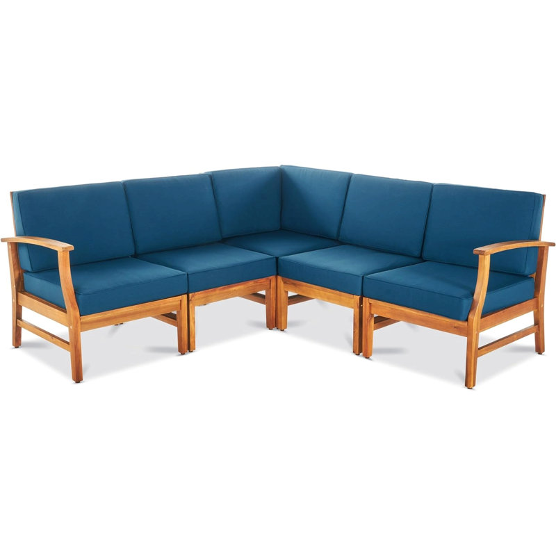 5-Pcs Sofa Set For Patio Backyard, Blue