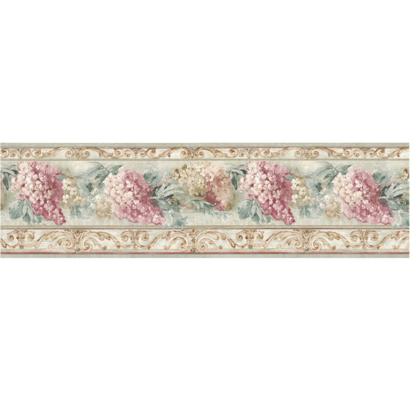 Bordure florale kabat lilas roses