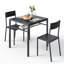 Ensemble de table de salle à manger 3 pièces pour 2 avec support de rangement sous la table et chaises Tuck-Under-1720337085-1720337084