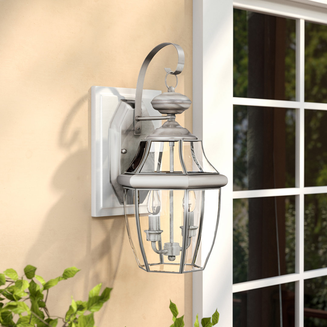 20.5'' H Glass Outdoor Wall Lantern House of Hampton® Fixture 