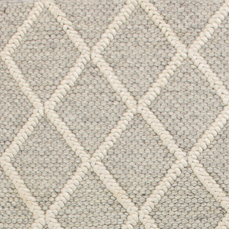 Mott Street Geometric Handmade Tufted Grey Area Rug, Rectangle 9' x 13', Grey