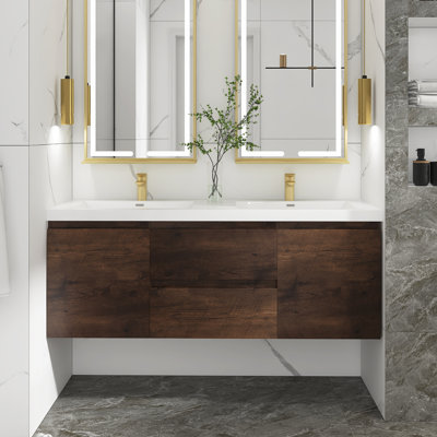Ensemble de meuble-lavabo double 60 po avec dessus Gouin