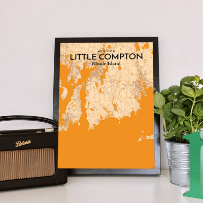 Little Compton City Map - No Frame Print