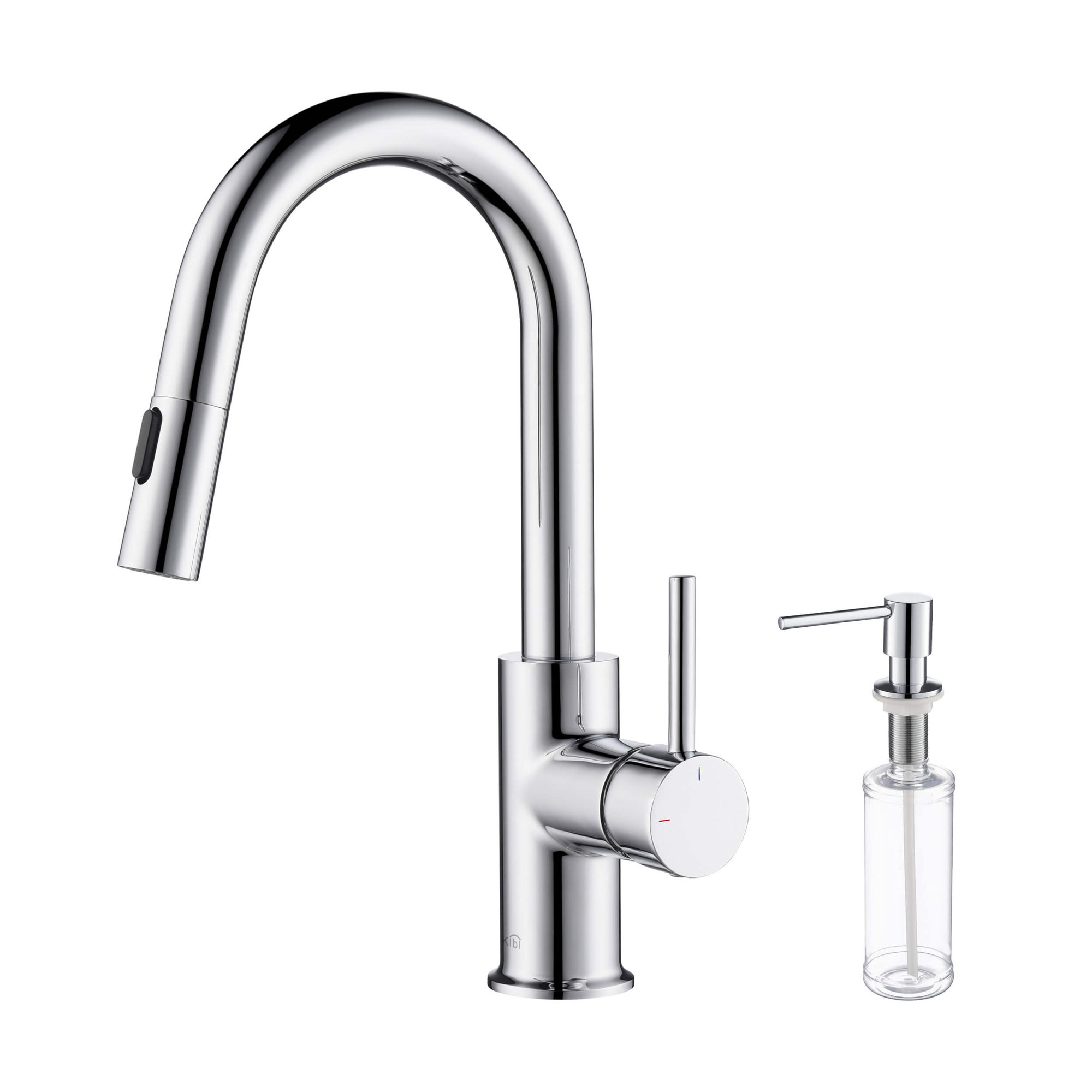 Luxe Pull Down Single Handle Kitchen Faucet, Chrome