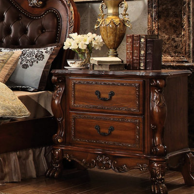 Table de chevet 2 tiroirs Cherry Oak