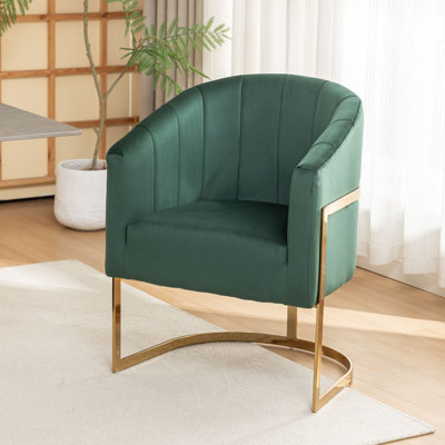 Chaise de salle à manger rembourrée en velours avec cadre en métal 19 po Johnnice