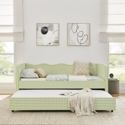Lit de jour simple, canapé-lit convertible 3-en-1 Gingham