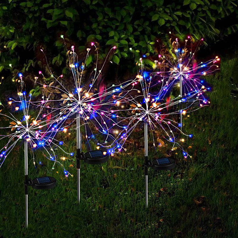 Ensemble de lumières DEL blanches à basse tension intégrées à énergie solaire, Multicolore