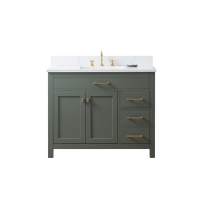Ajhane 42'' Single Bathroom Vanity with Engineered Stone Top
