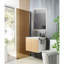 Meuble-lavabo mural 24 po avec porte-serviettes flottant blanc et jaune